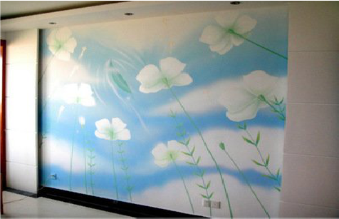 昭觉画墙绘怎么画好白云的蓬松感？