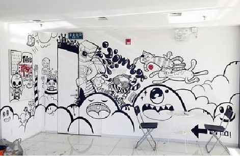 昭觉手绘墙并非传统涂鸦。